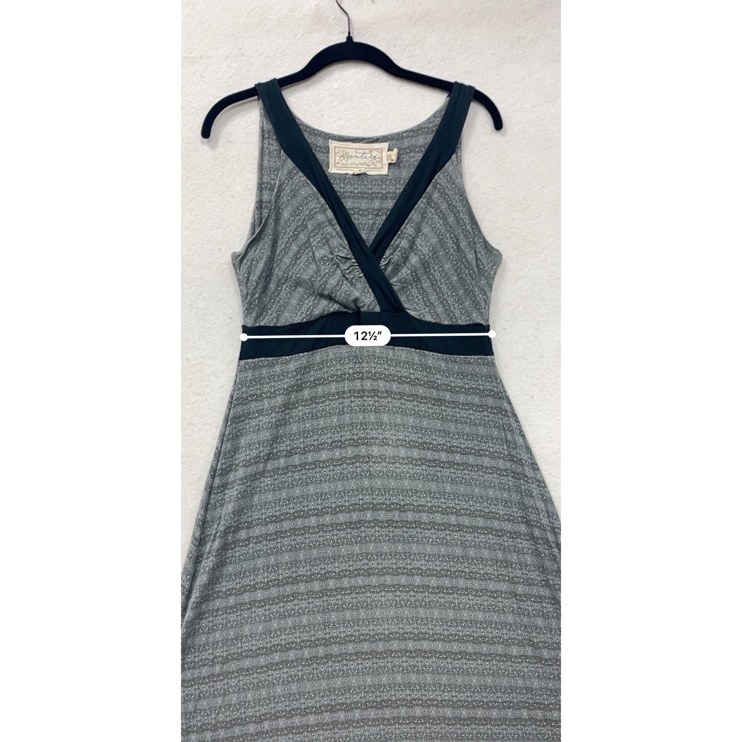 Aventura Sleeveless Gray Patterned Eco-Friendly Midi Dress M #8135