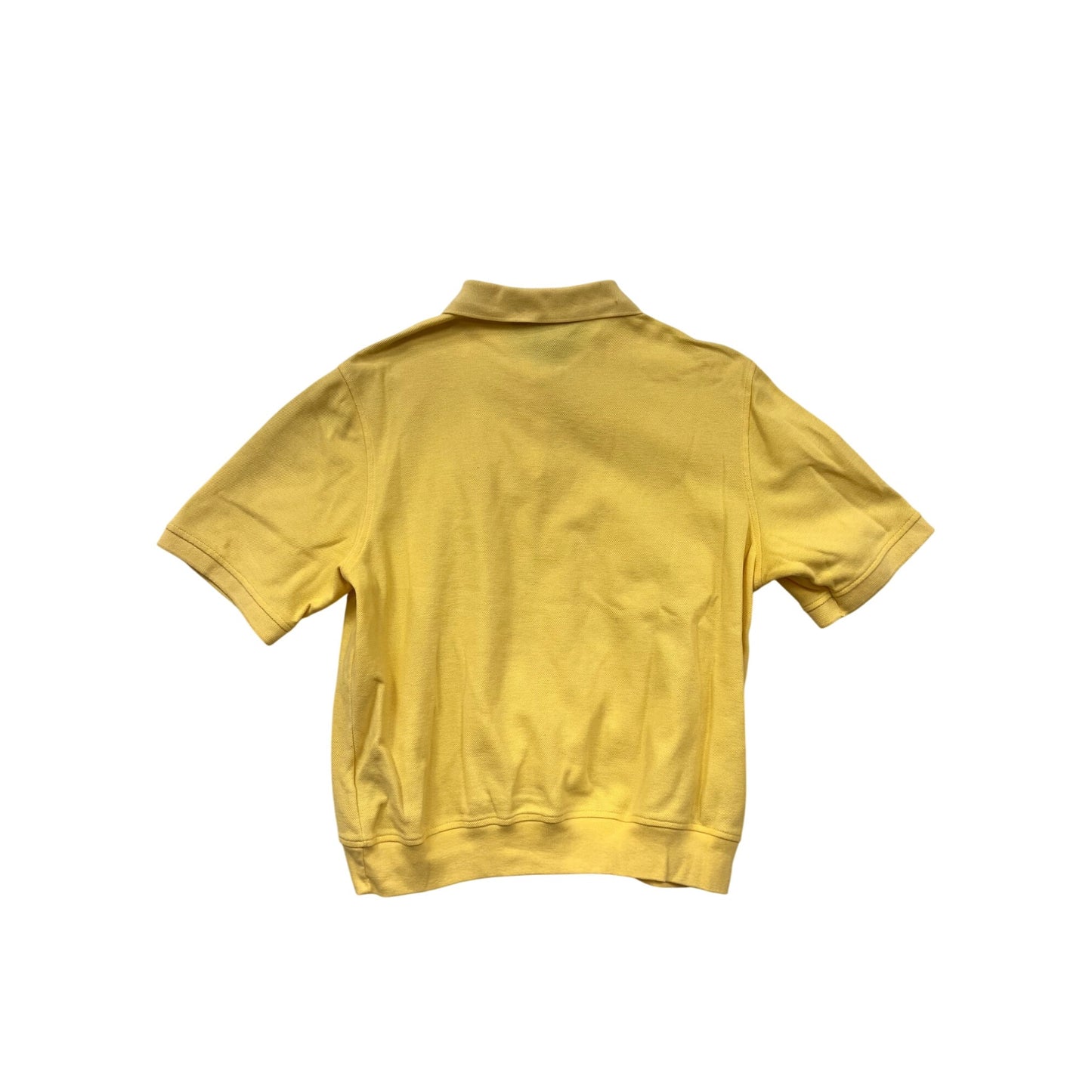 Men’s Lands End Yellow Cotton Polo Shirt Regular Standard Fit Short Sleeve #6732