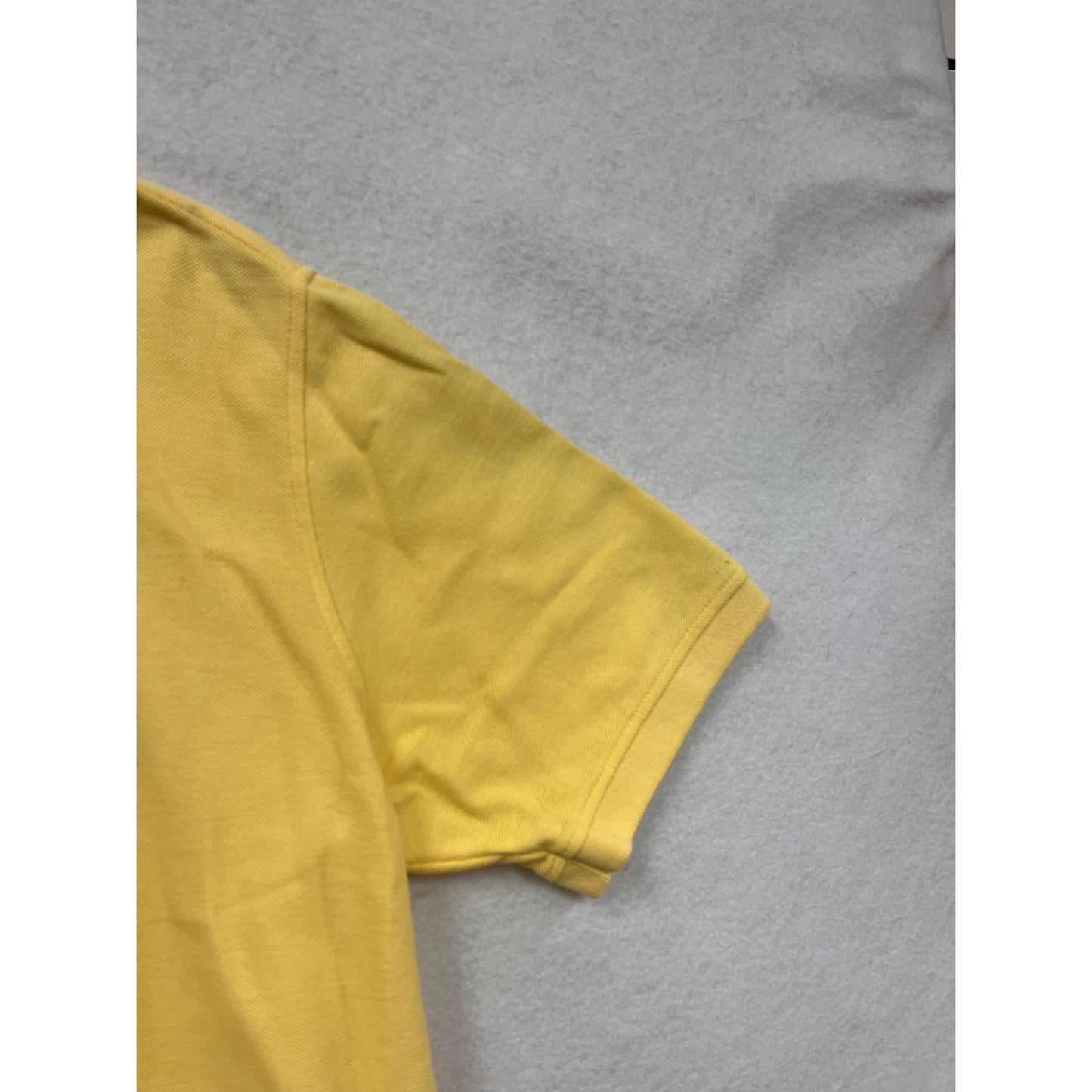 Men’s Lands End Yellow Cotton Polo Shirt Regular Standard Fit Short Sleeve #6732