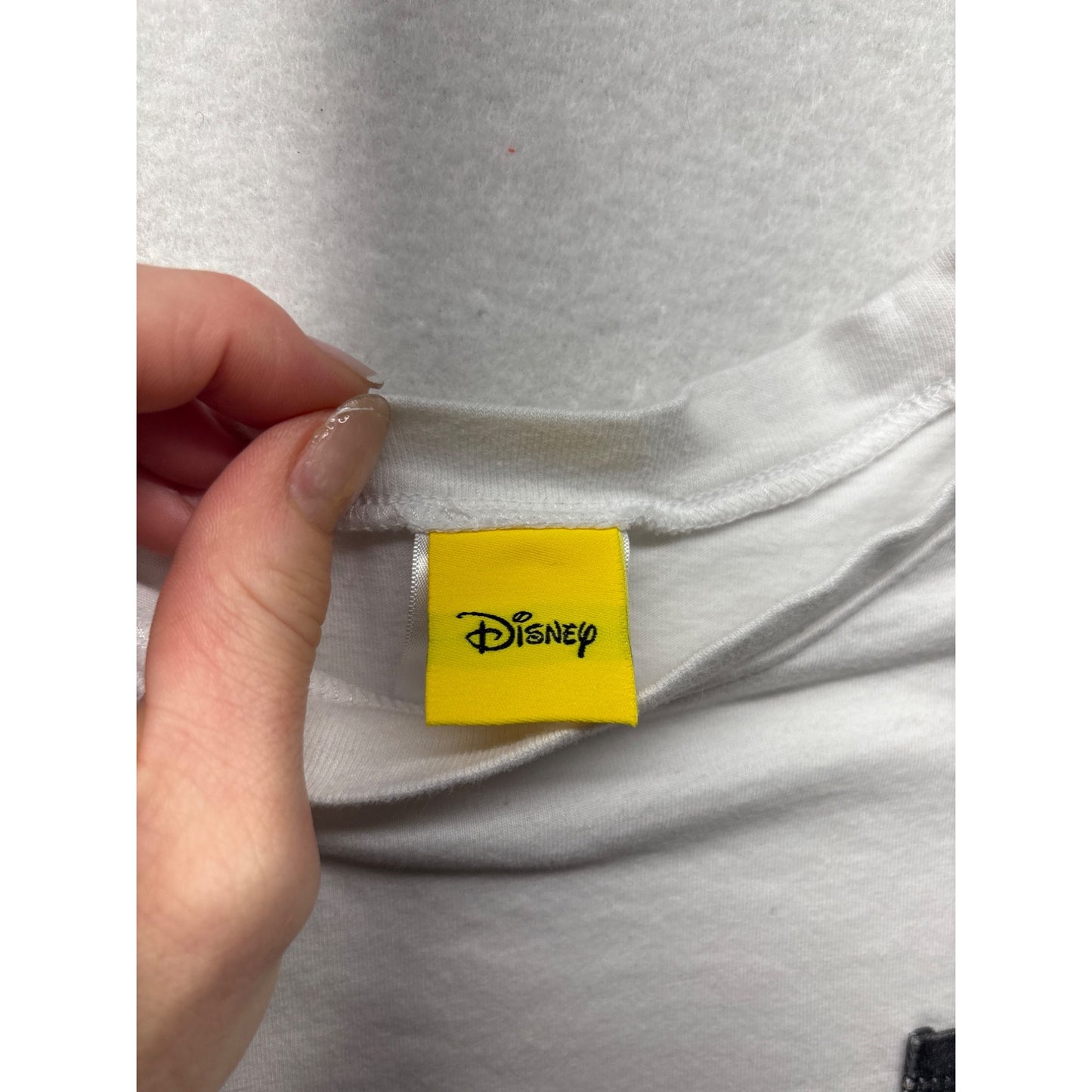 Disney Womens Minnie Mouse Graphic Long Sleeve Crop Top White #6382