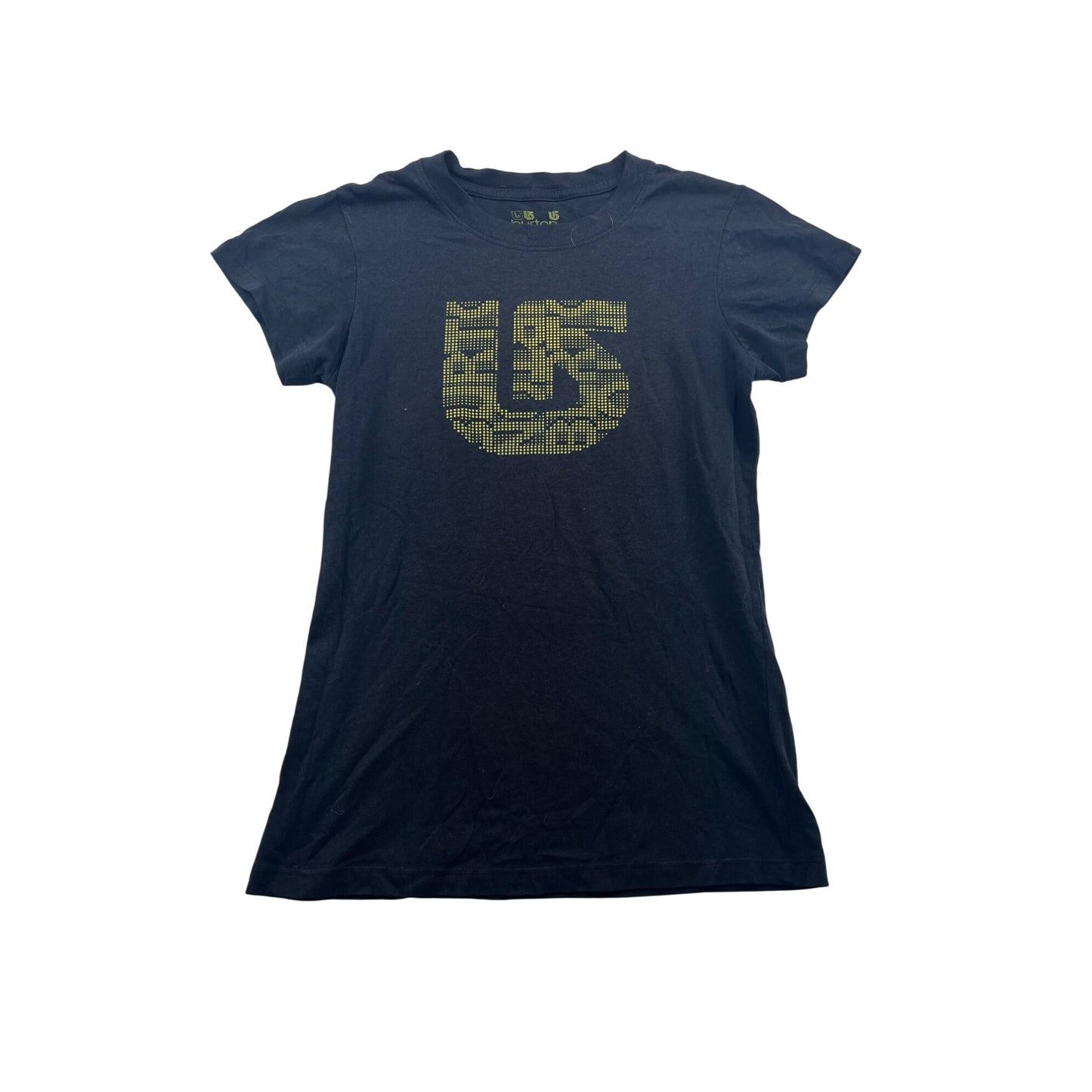 Burton Womens Black Graphic T-Shirt With Yellow Logo Print #6224
