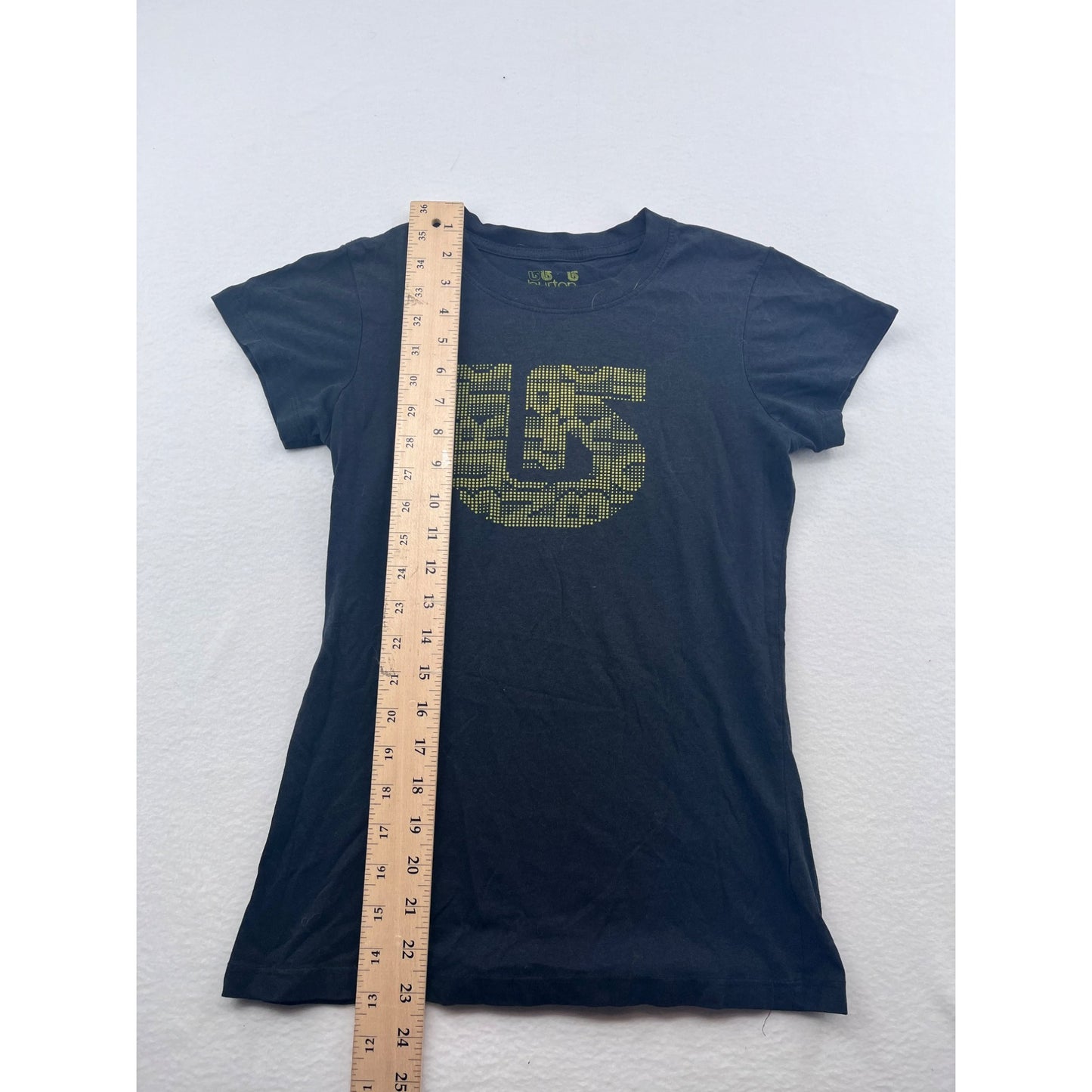 Burton Womens Black Graphic T-Shirt With Yellow Logo Print #6224