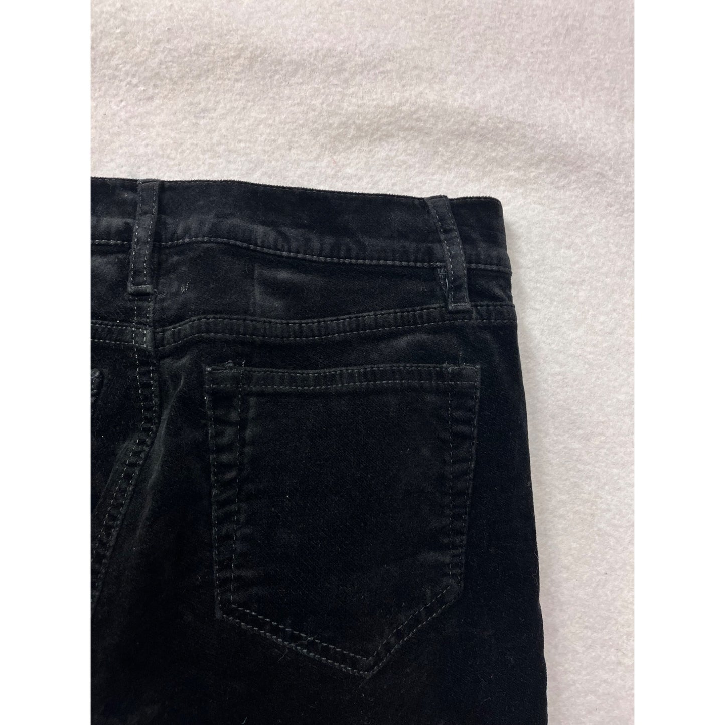 Ann Taylor Loft Womens Black Velvet Pants Size 00 Ankle Length #6753