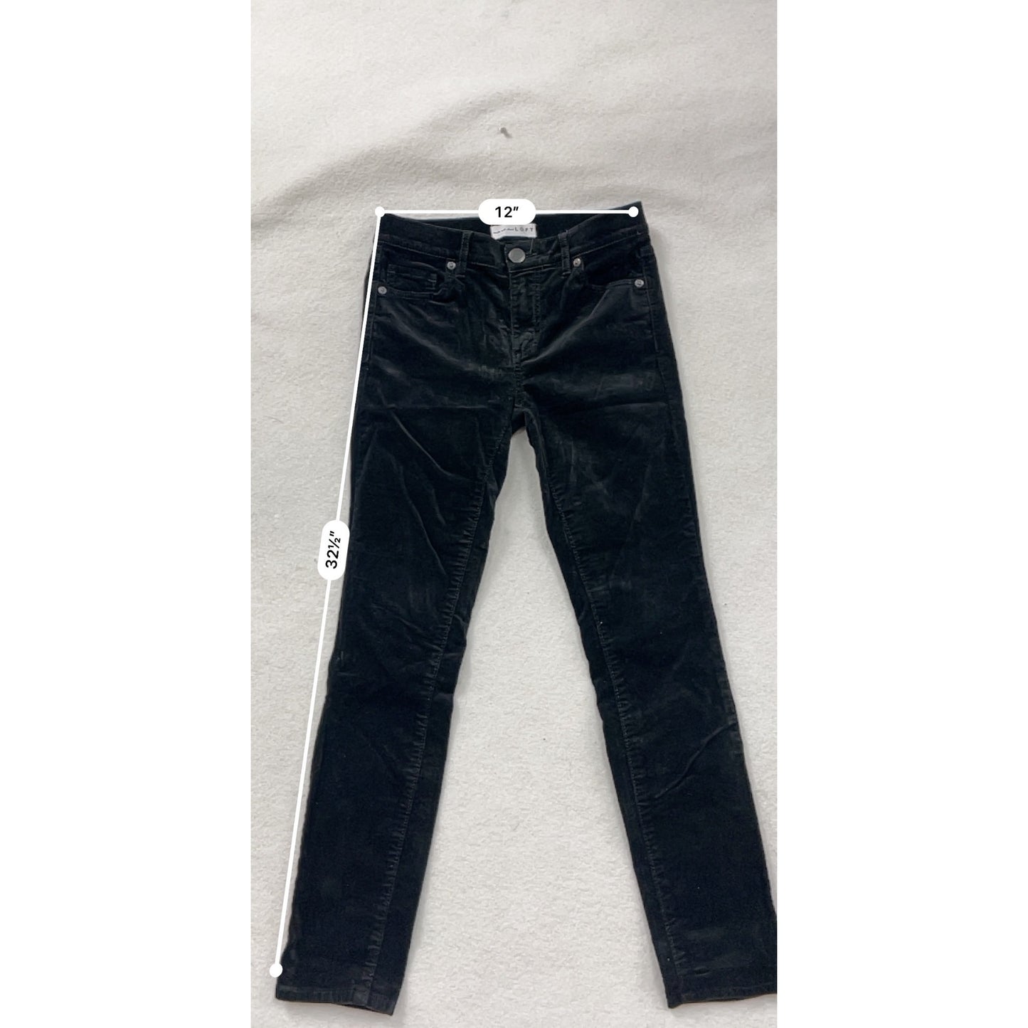 Ann Taylor Loft Womens Black Velvet Pants Size 00 Ankle Length #6753