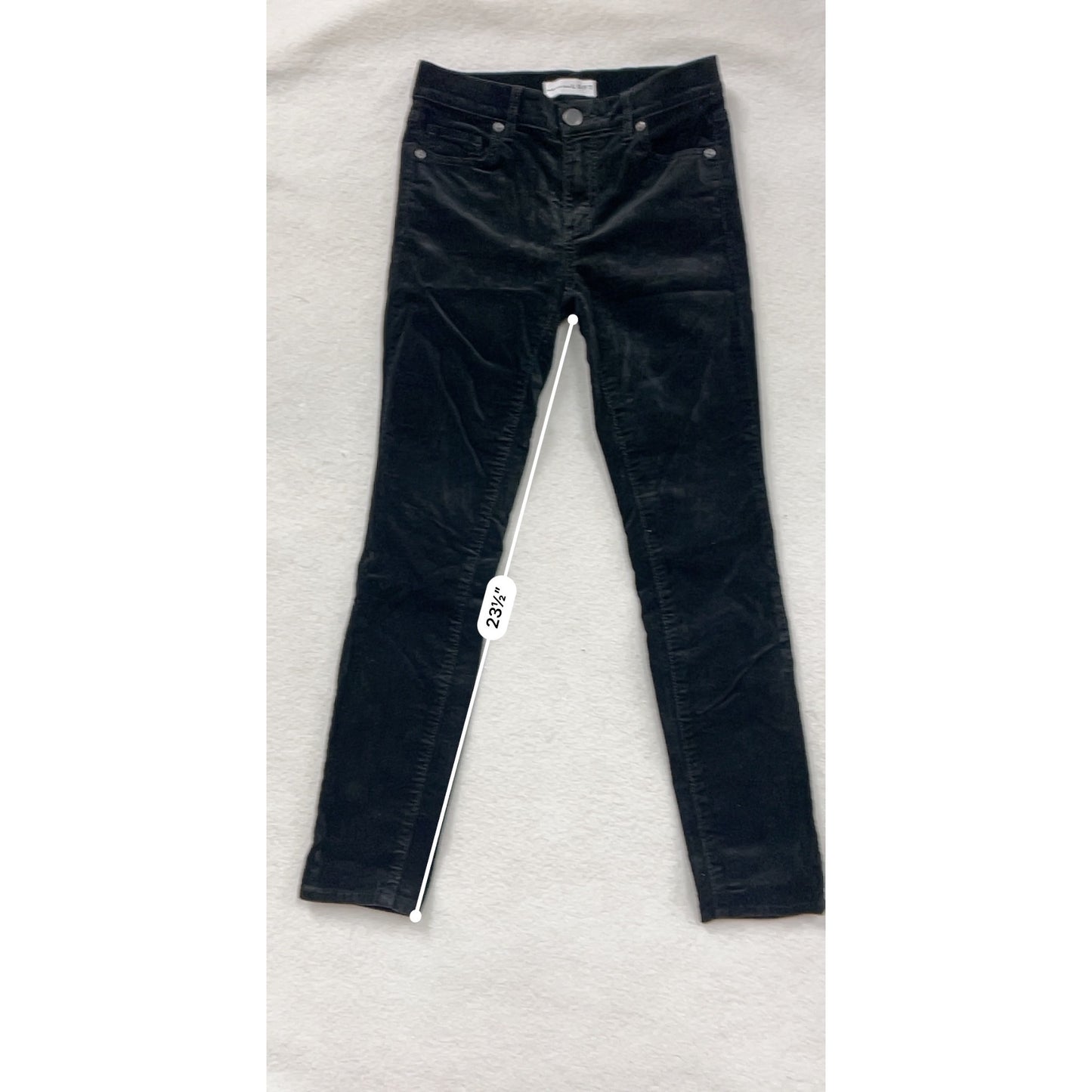 Ann Taylor Loft Womens Black Velvet Pants Size 00 Ankle Length #6753