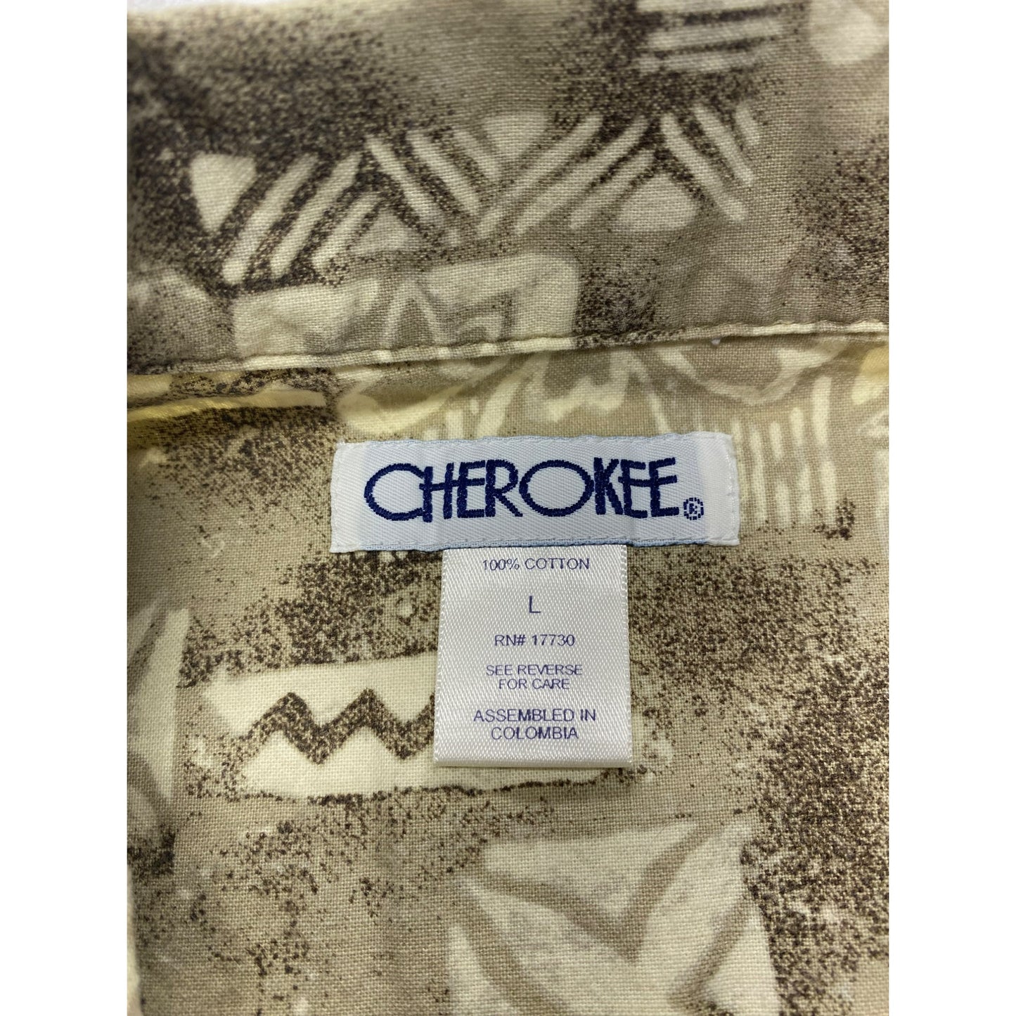 Mens Cherokee Brown & Beige Hawaiian Shirt #5872