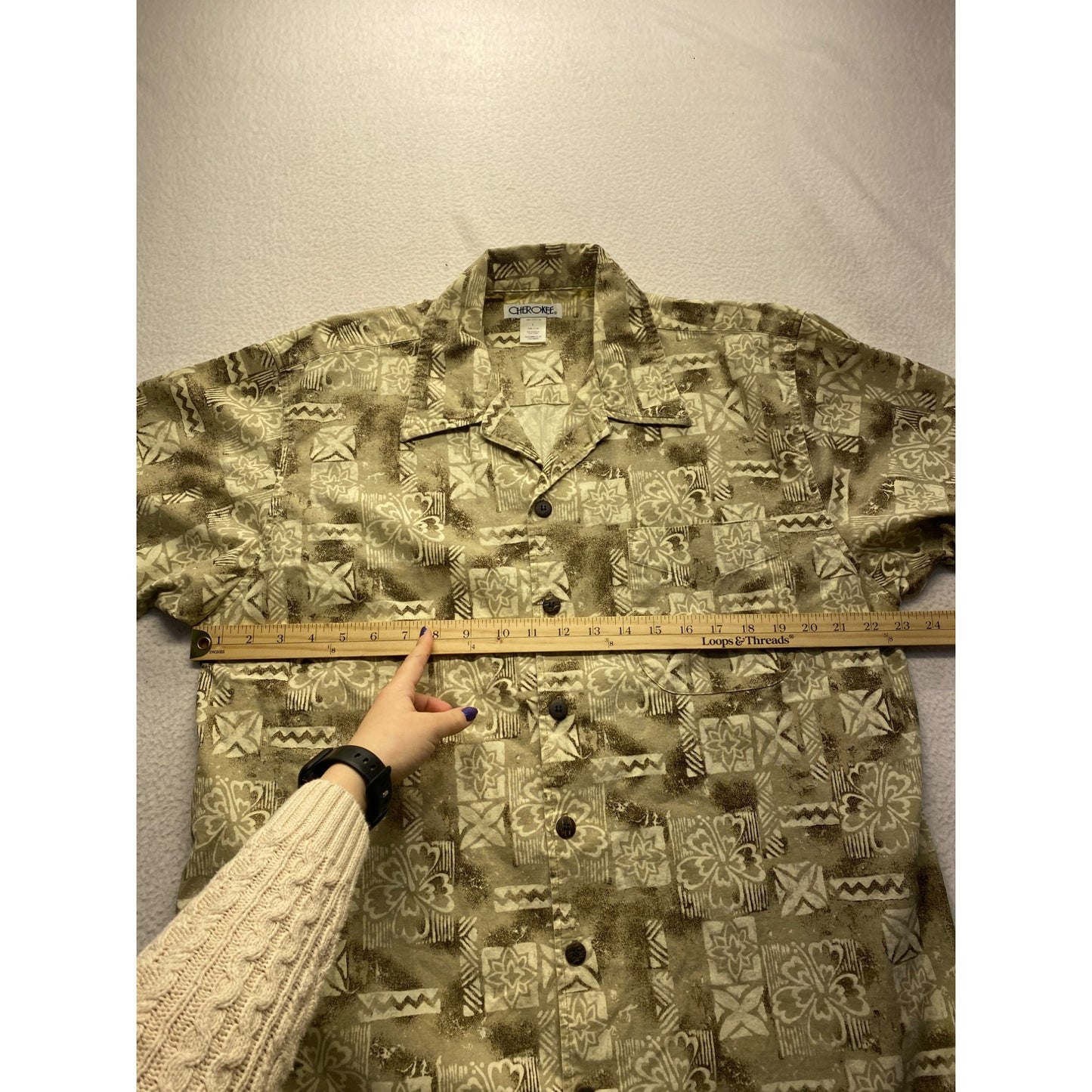 Mens Cherokee Brown & Beige Hawaiian Shirt #5872
