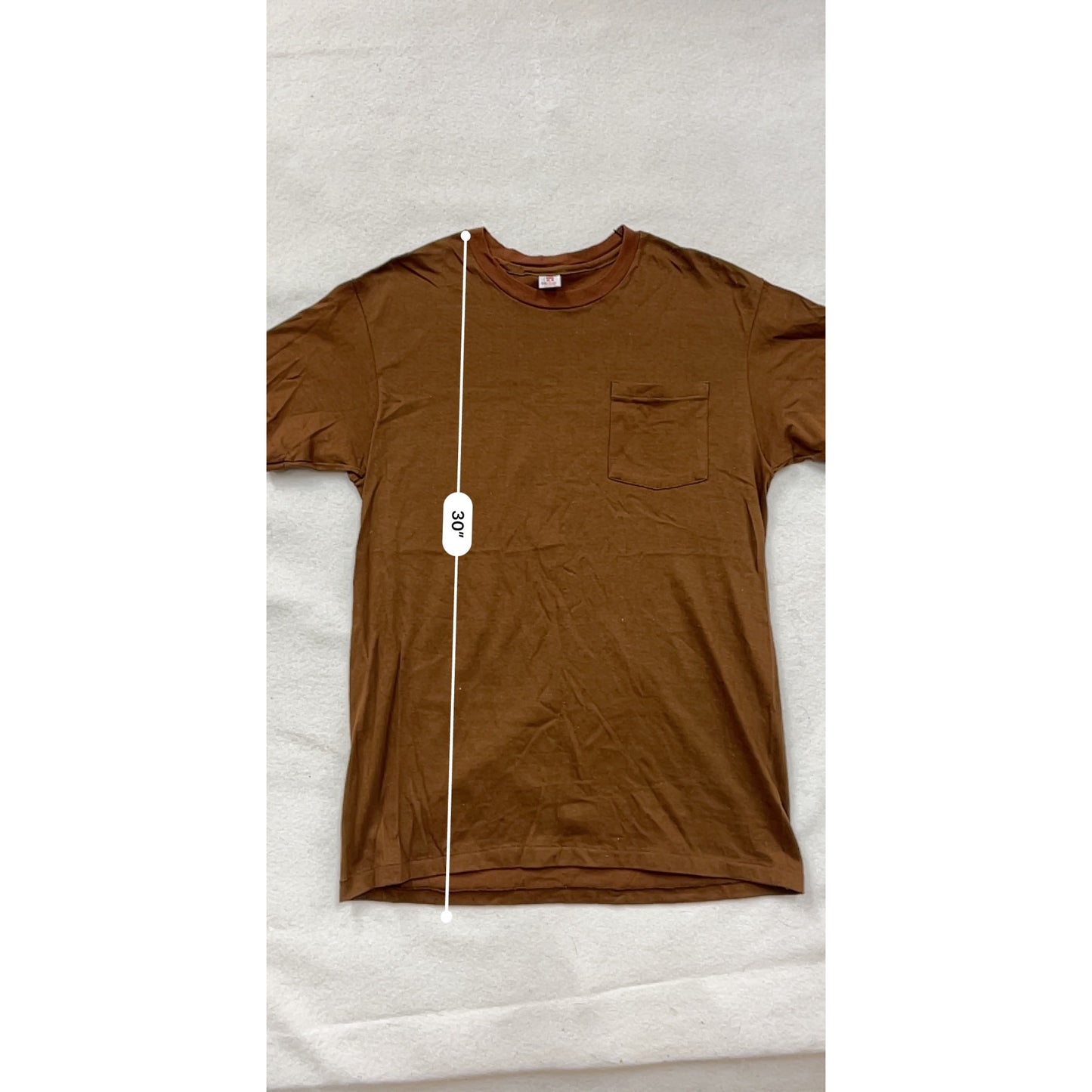 Vintage 90s Hanes Brown Pocket T-Shirt Mens XL #8018