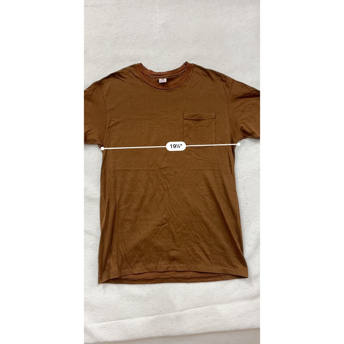 Vintage 90s Hanes Brown Pocket T-Shirt Mens XL #8018