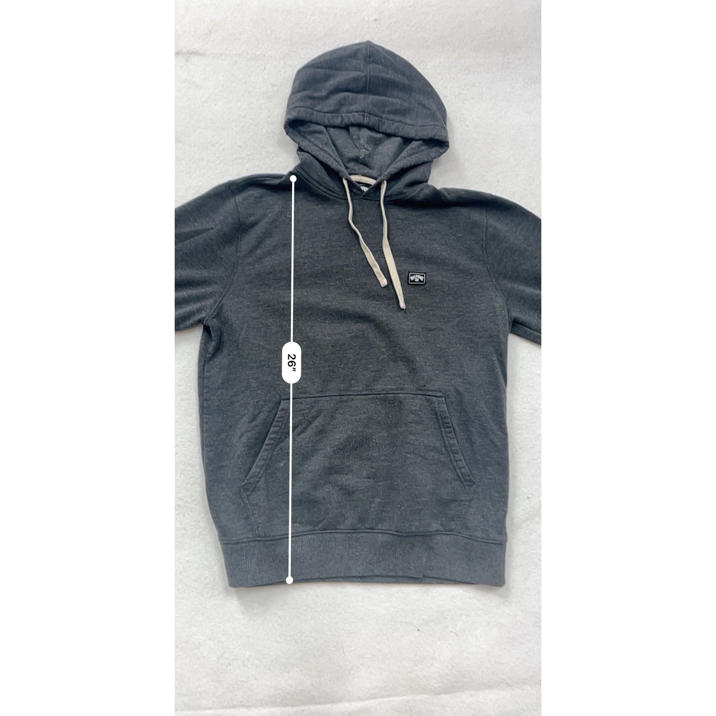 Billabong Mens XL Charcoal Gray Pullover Hoodie With Drawstrings & Kangaroo Pocket #3A