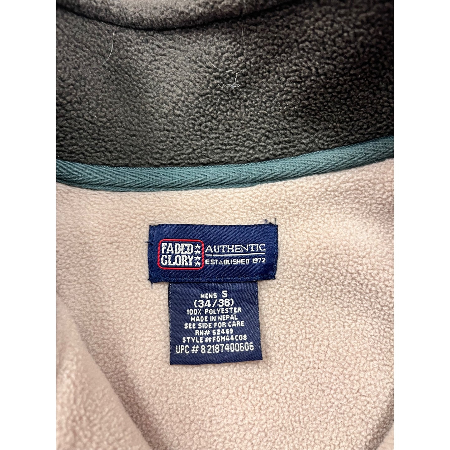 Faded Glory Mens Small 1/4 Zip Fleece Pullover Jacket #8224