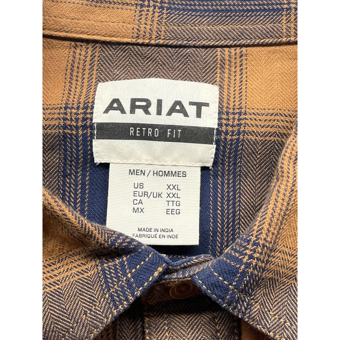 Ariat Mens Retro Fit Plaid Flannel Button Up #2961
