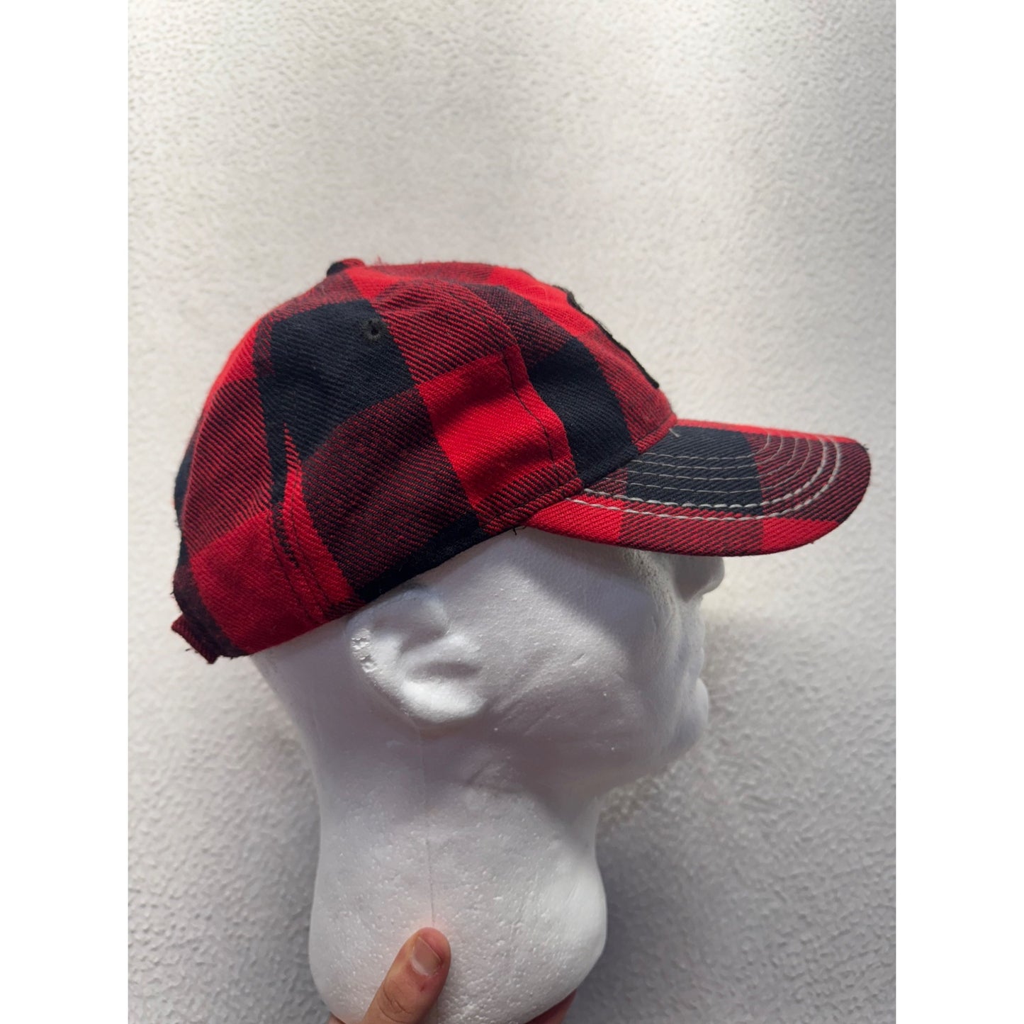 Coors Light Red & Black Plaid Baseball Cap #7891