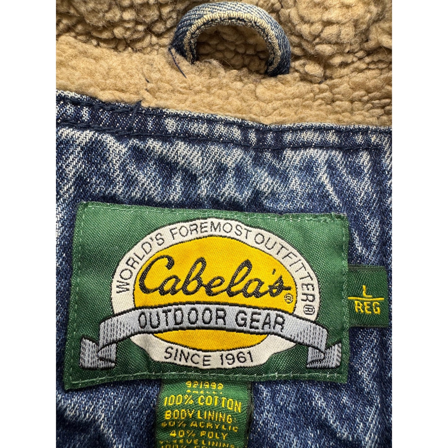 Cabelas Mens Sherpa-Lined Denim Jacket#7614