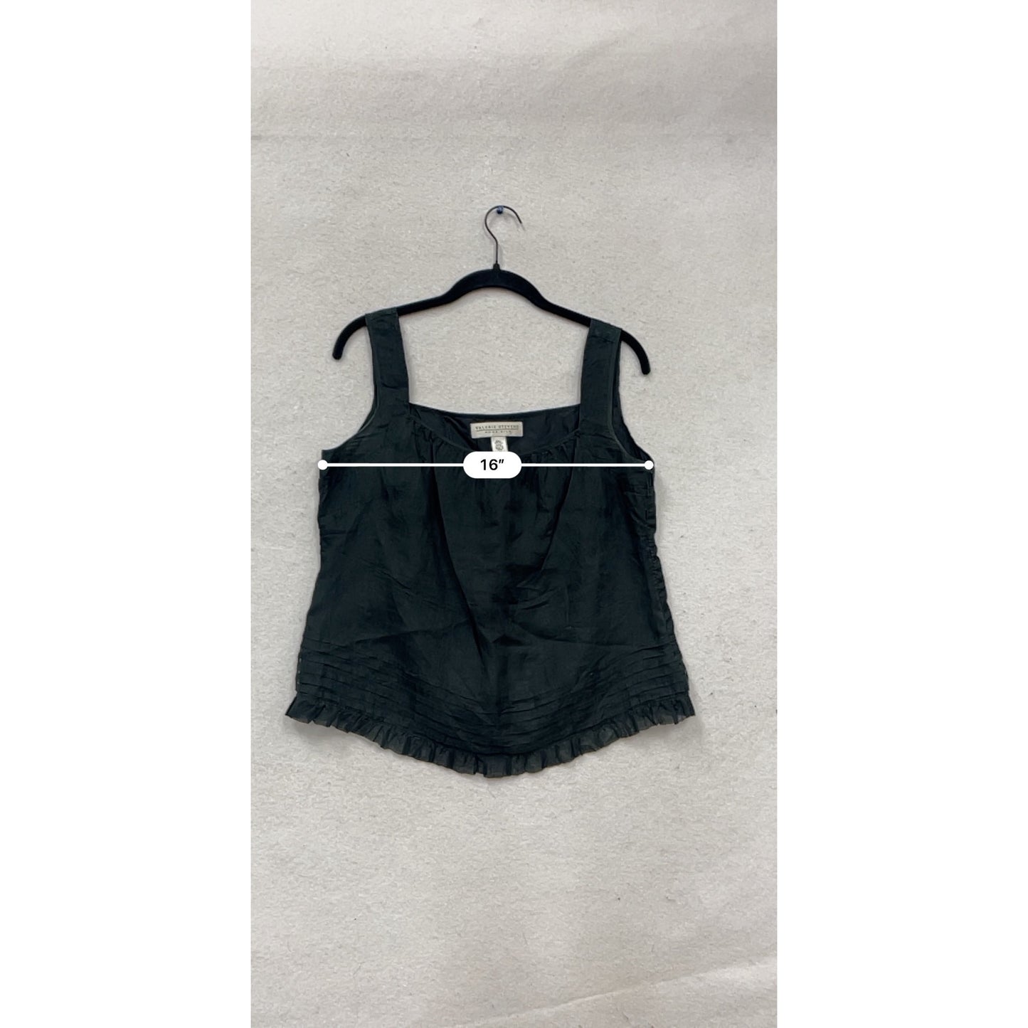 Valerie Stevens Black Silk Sleeveless Top M #491A