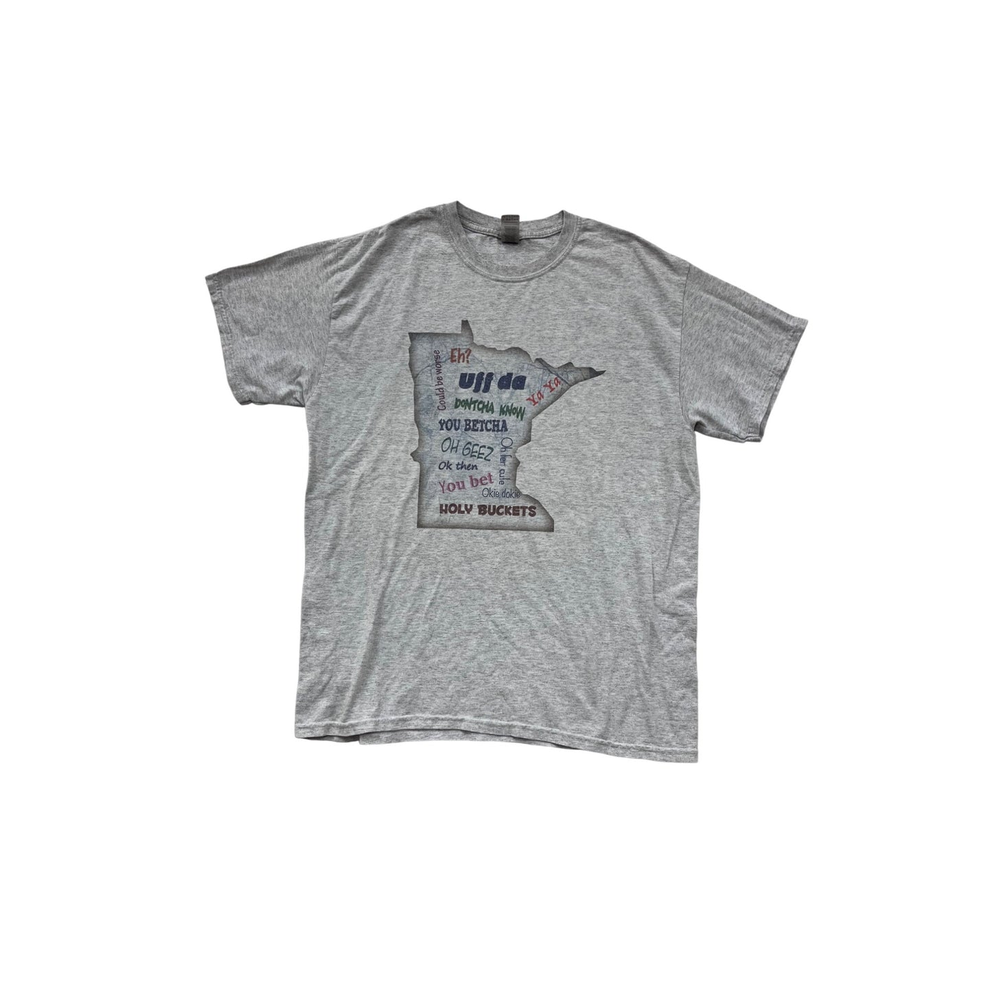 Minnesota Graphic Tee Gray Mens L #17A