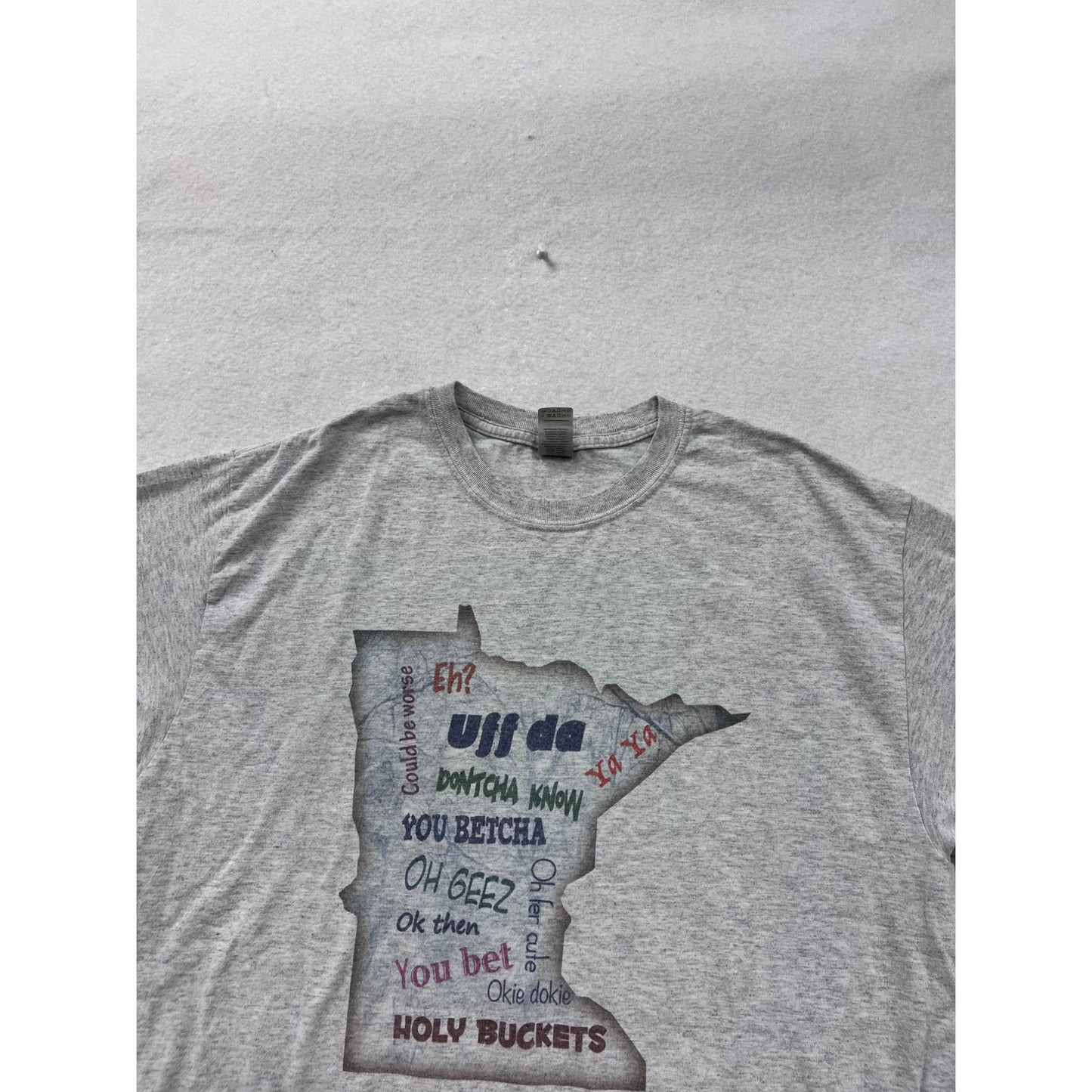 Minnesota Graphic Tee Gray Mens L #17A
