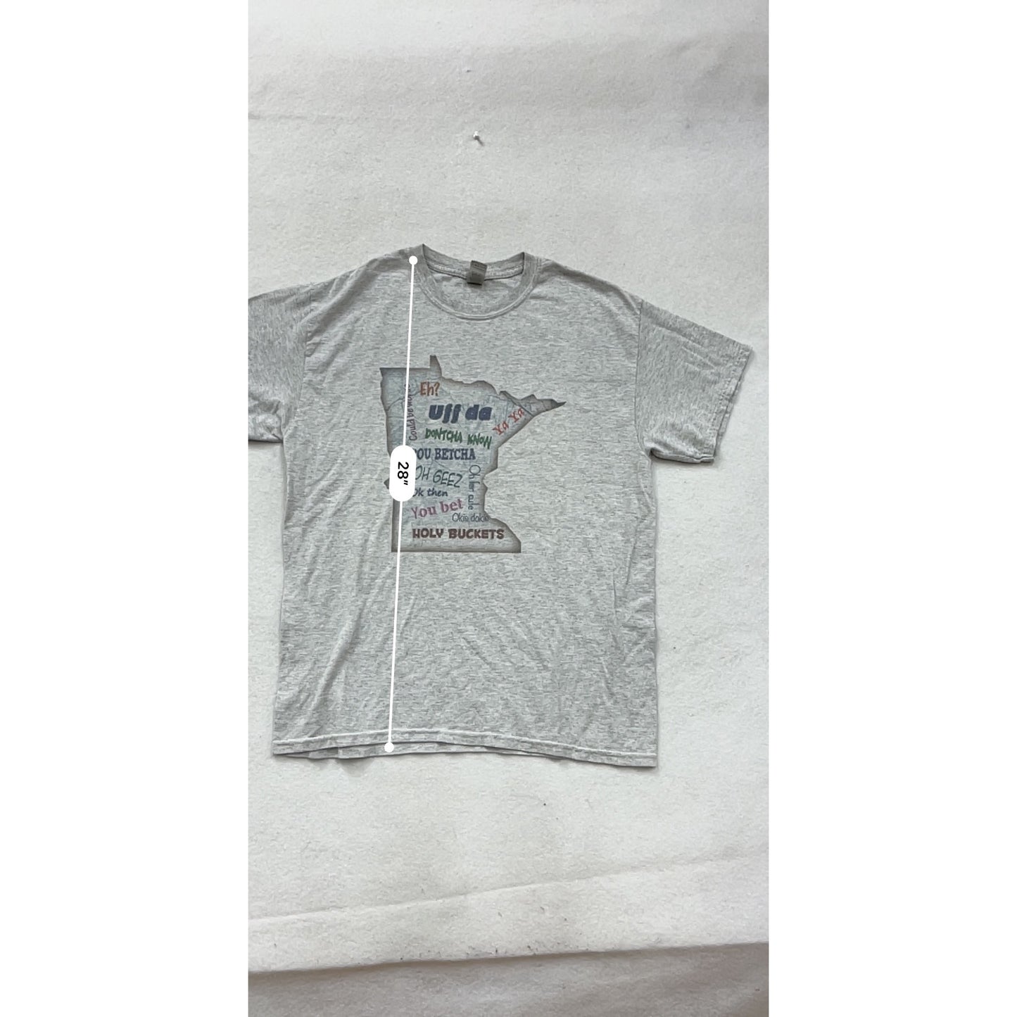 Minnesota Graphic Tee Gray Mens L #17A