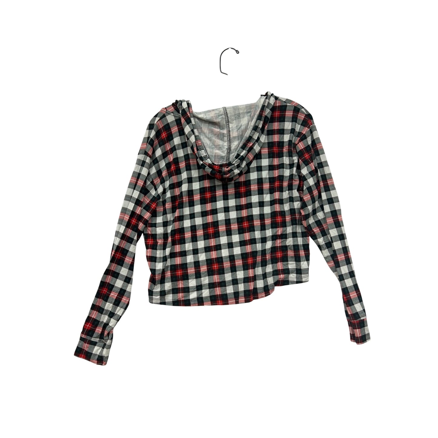 Red & Black Plaid Long-Sleeve Hoodie Top By MeUndies #6597