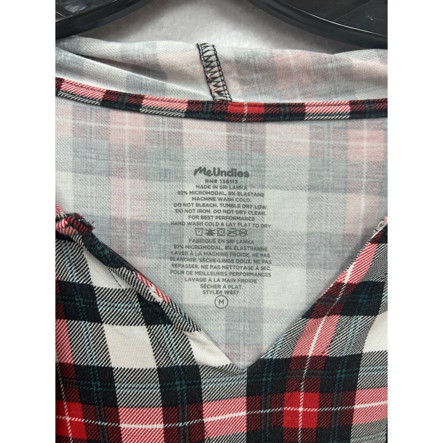 Red & Black Plaid Long-Sleeve Hoodie Top By MeUndies #6597