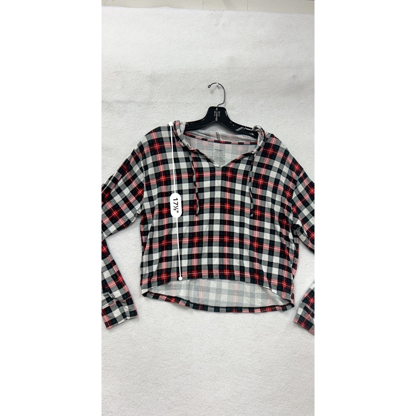 Red & Black Plaid Long-Sleeve Hoodie Top By MeUndies #6597