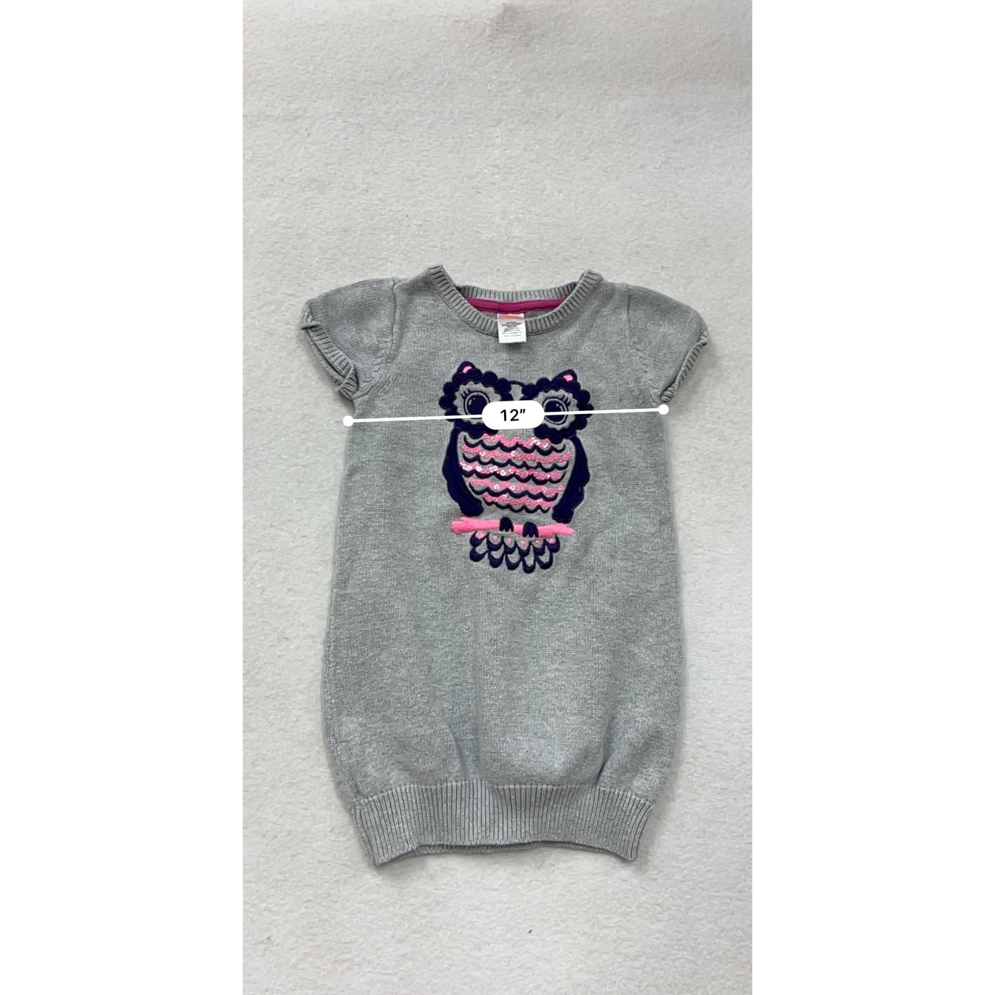 Gray Gymboree Knit Dress W/ Owl Design #8480