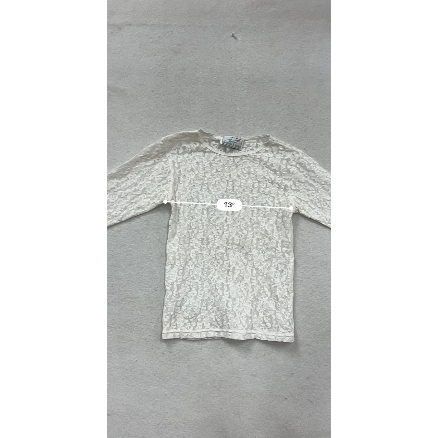 Vintage Christopher & Banks Lace Long Sleeve Top S White USA #352A