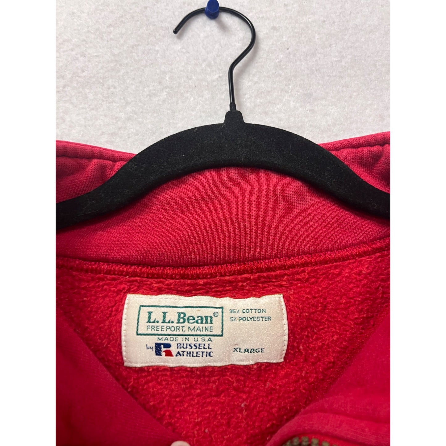 L.L. Bean Red Half-Zip Pullover Sweatshirt X-Large #815A