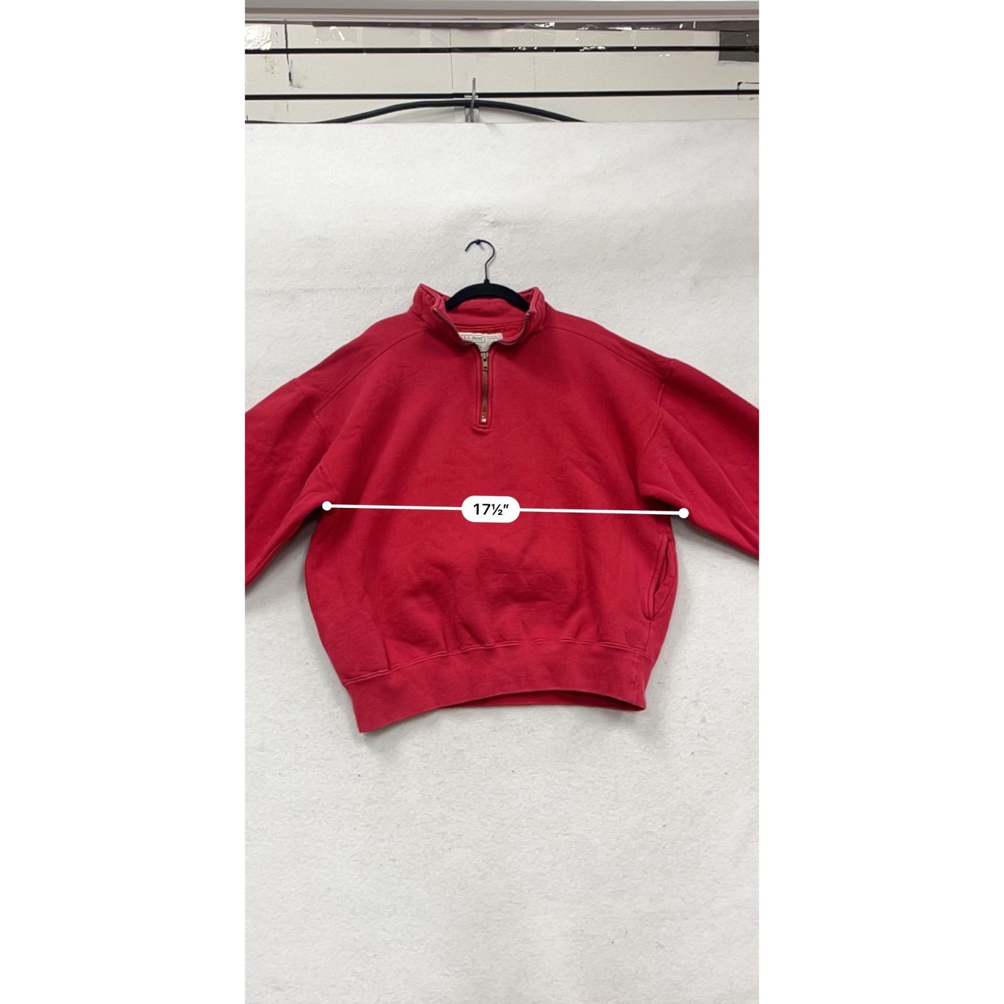 L.L. Bean Red Half-Zip Pullover Sweatshirt X-Large #815A