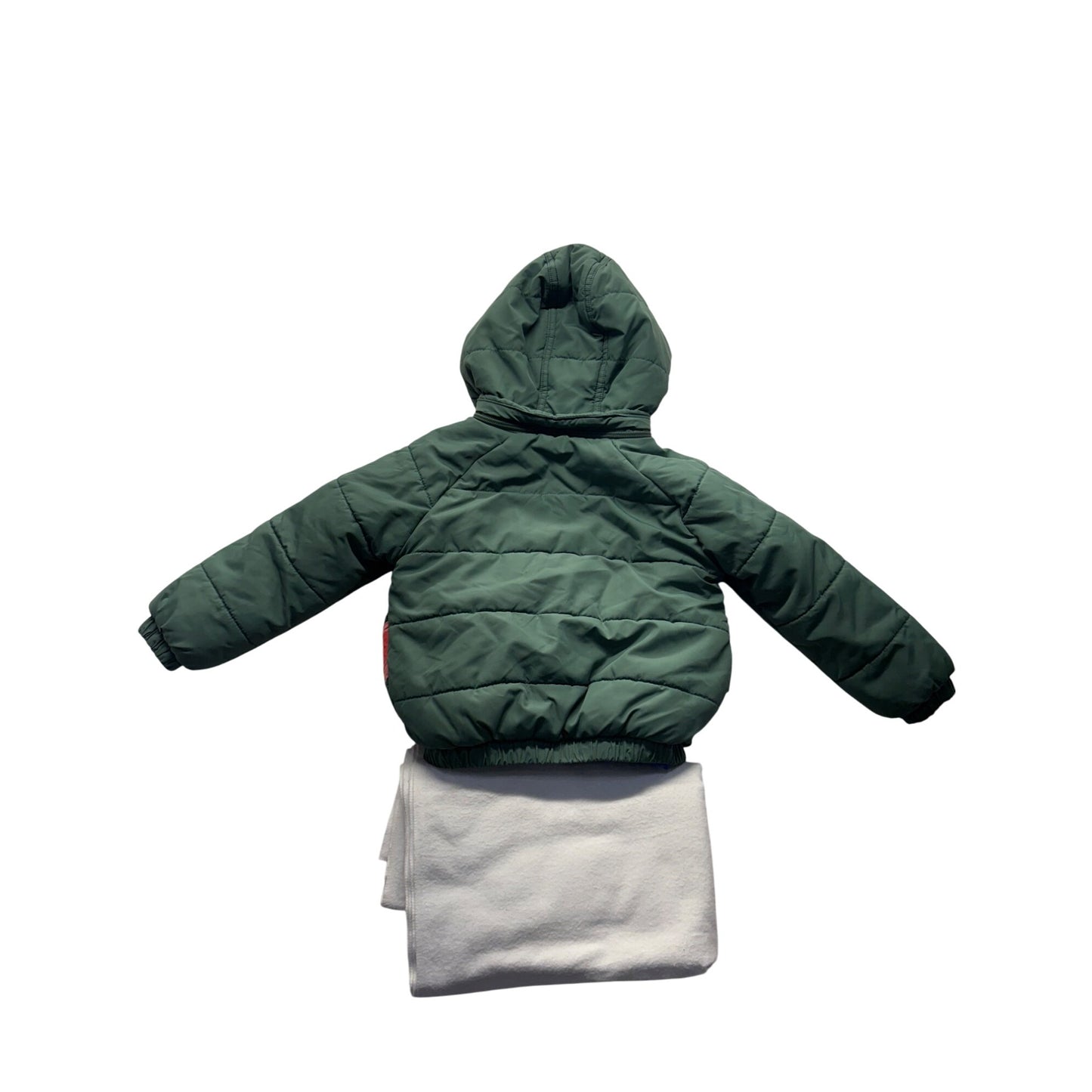 Mini Boden Green Hooded Puffer Jacket #7538