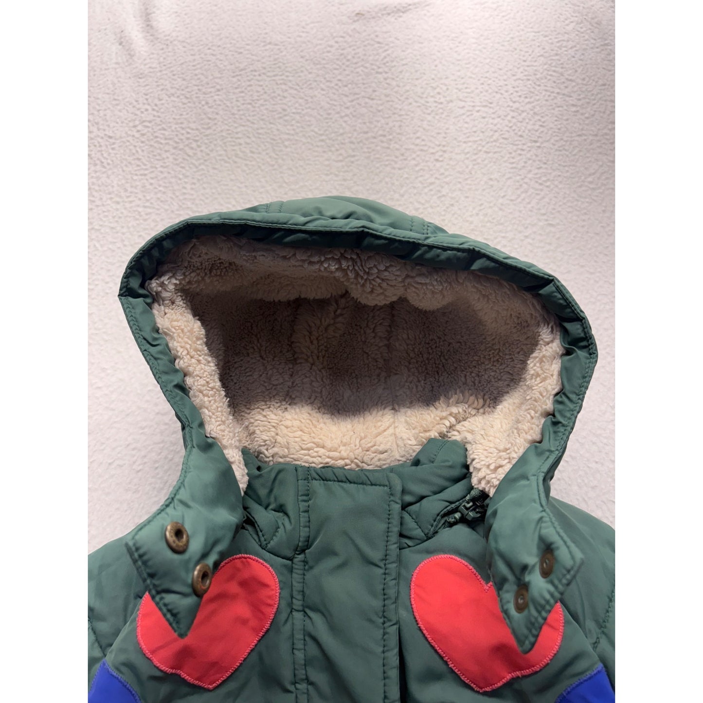 Mini Boden Green Hooded Puffer Jacket #7538