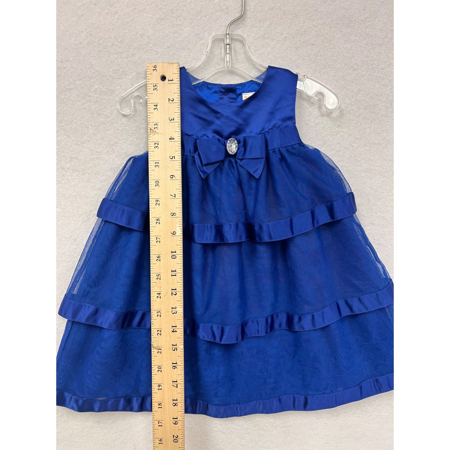 Gymboree Baby Girls Blue Ruffle Party Dress 18-24 Months #6253