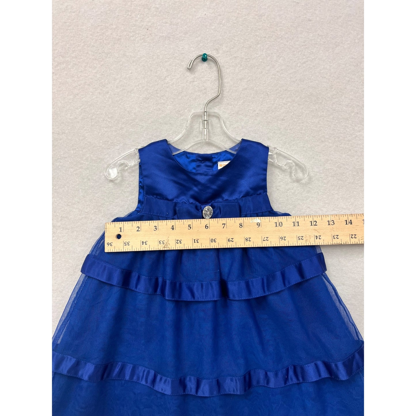 Gymboree Baby Girls Blue Ruffle Party Dress 18-24 Months #6253