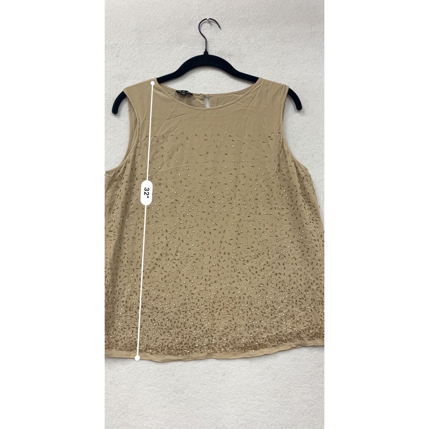 Women’s 10 Tank Silk Beaded Sleeveless Blouse #6821