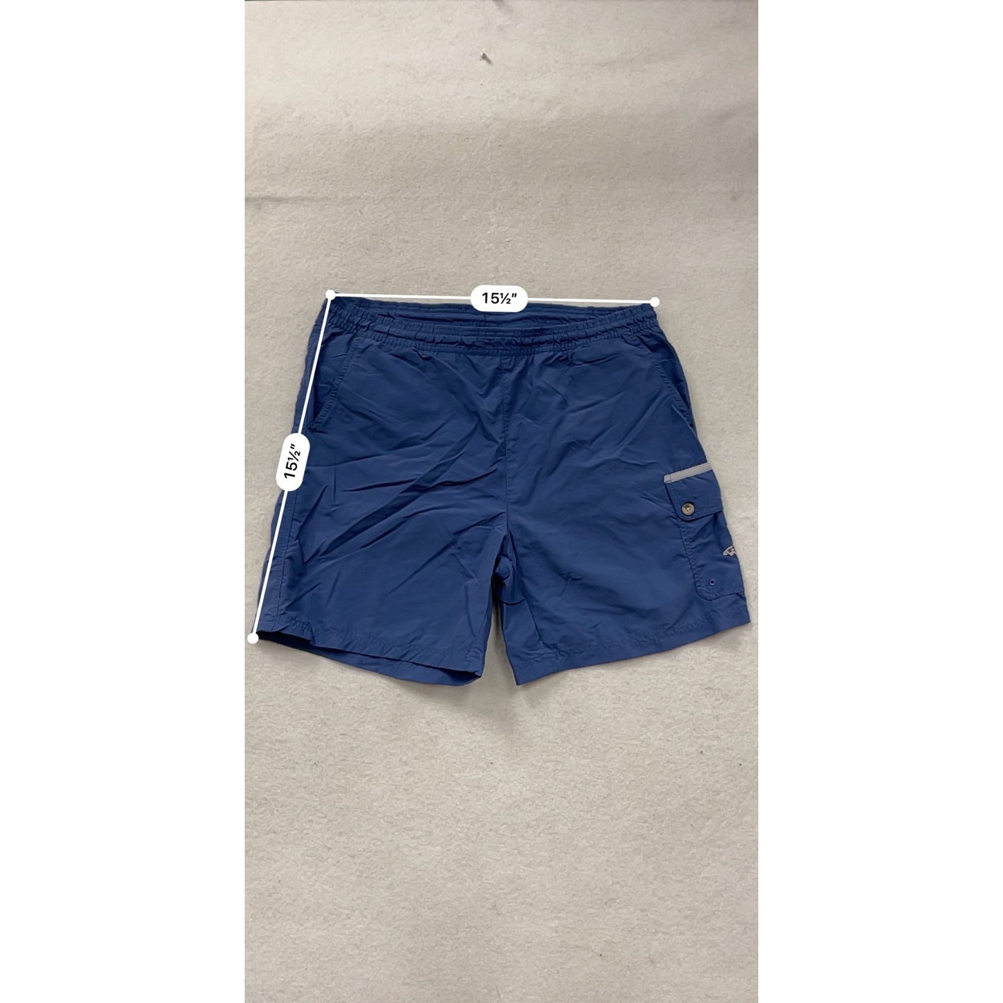 Greg Norman Mens Medium Blue Nylon/Polyester Cargo Swim Shorts #69A