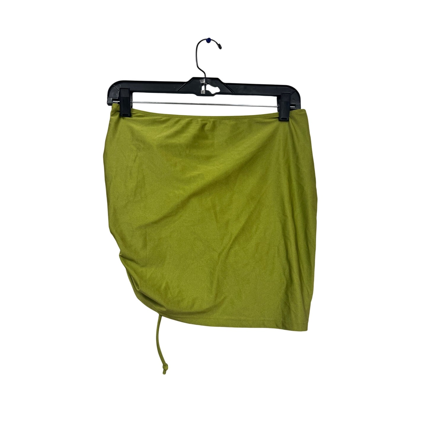 White Fox Olive Green Ruched Swim Cover S/M #909A