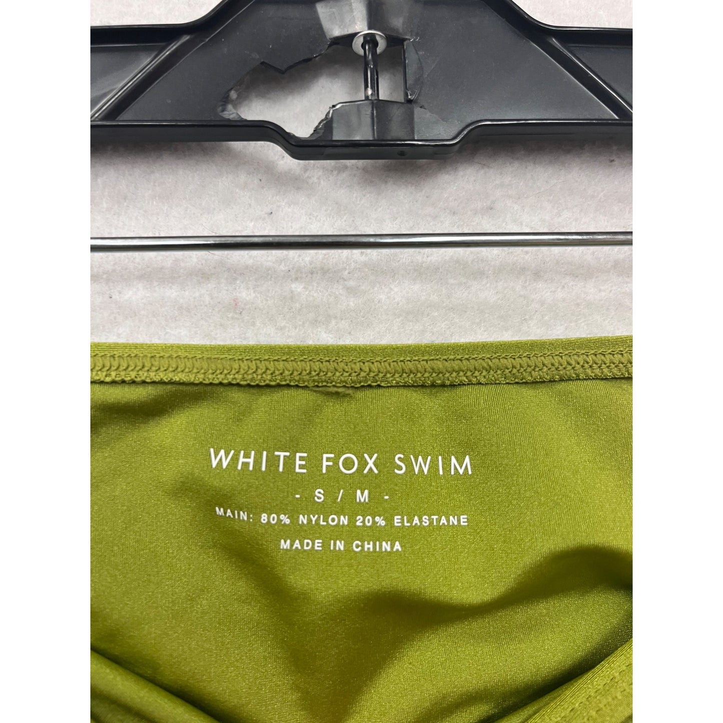 White Fox Olive Green Ruched Swim Cover S/M #909A