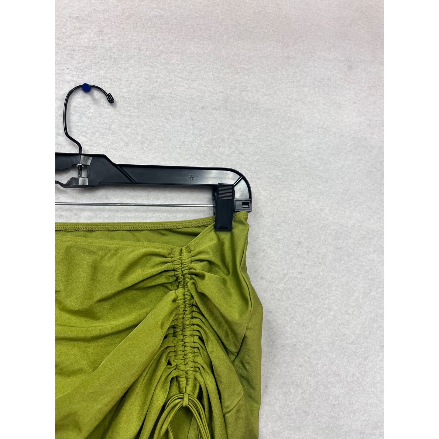 White Fox Olive Green Ruched Swim Cover S/M #909A