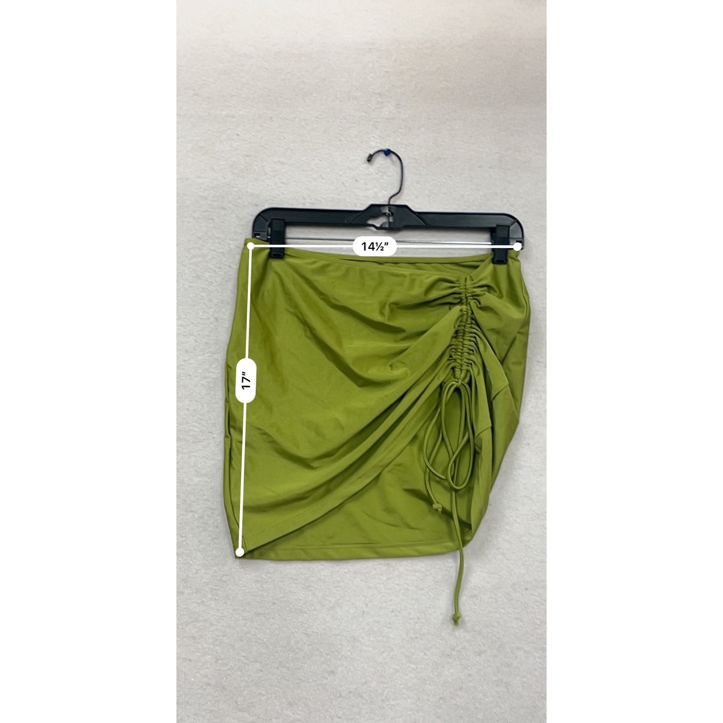 White Fox Olive Green Ruched Swim Cover S/M #909A