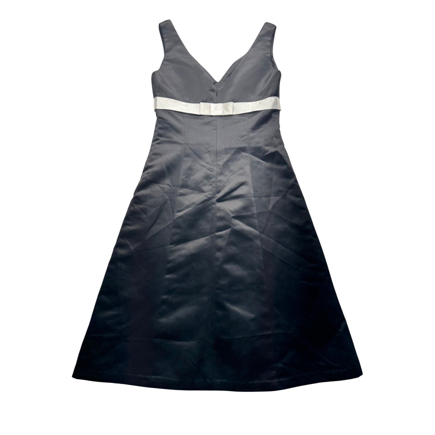 Womens Black & White Sleeveless V-Neck Cocktail Dress Size 10 #7814