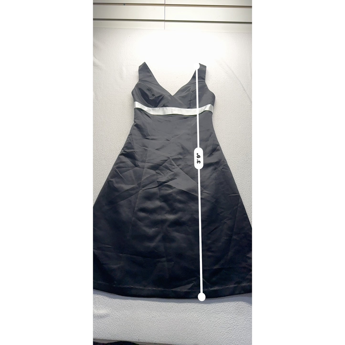 Womens Black & White Sleeveless V-Neck Cocktail Dress Size 10 #7814