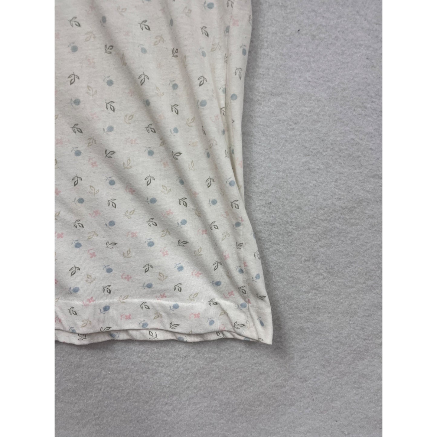 Leon Levin Womens Large White Floral Polo Short Sleeve Shirt #6715