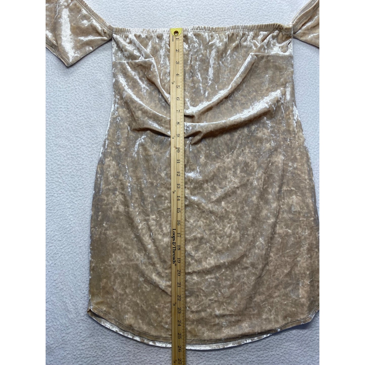 Gold Velvet Off-Shoulder Dress Forever 21+ #7332