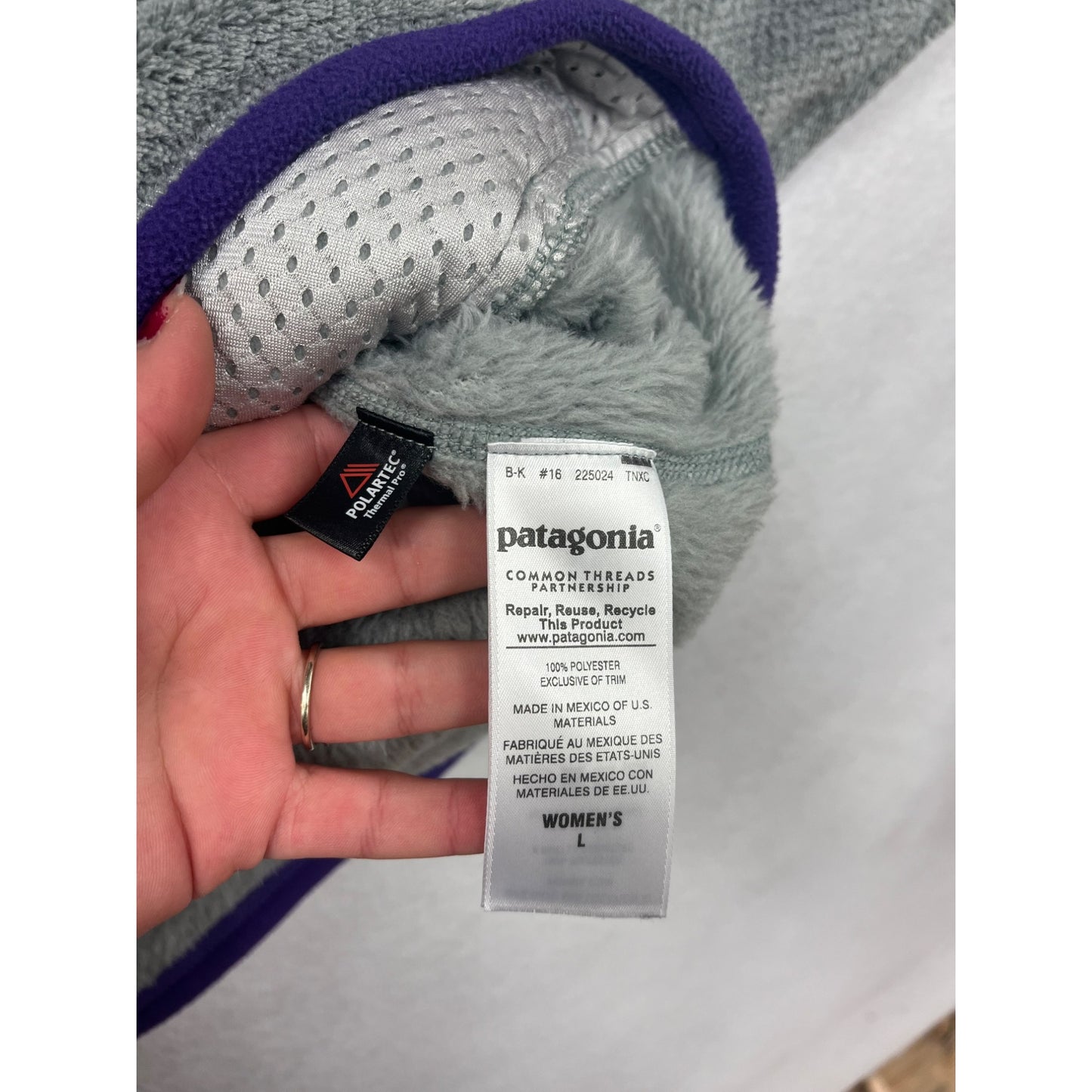Patagonia Womens Gray & Purple Fleece Pullover Jacket #6171