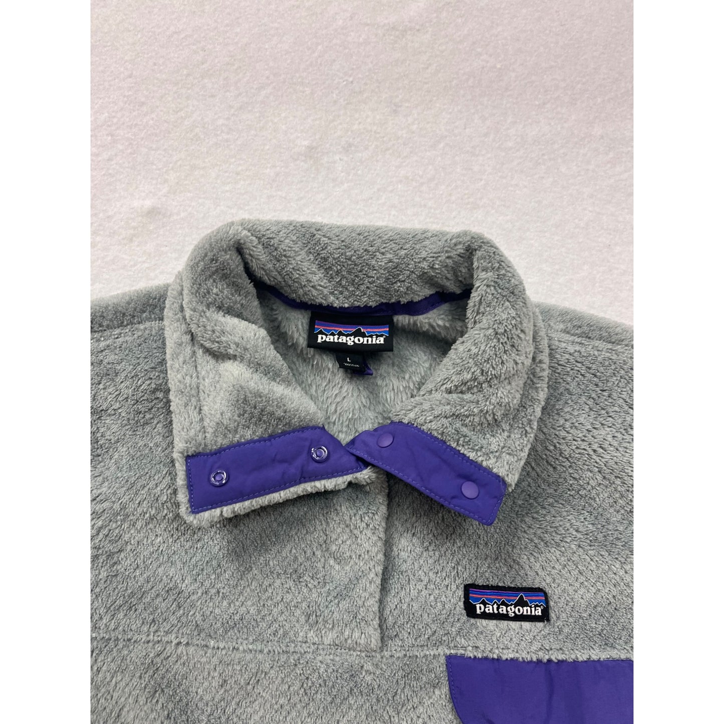 Patagonia Womens Gray & Purple Fleece Pullover Jacket #6171