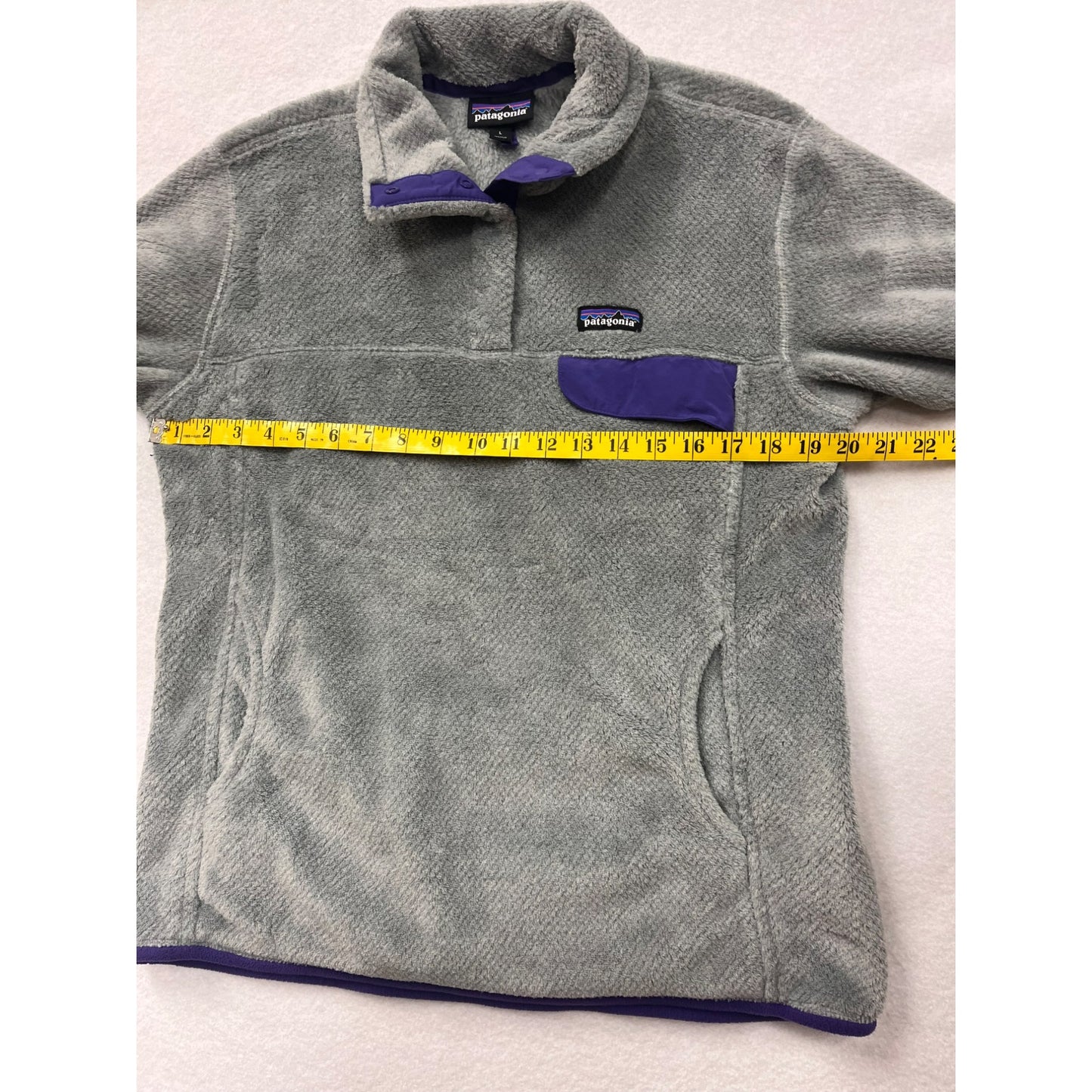 Patagonia Womens Gray & Purple Fleece Pullover Jacket #6171