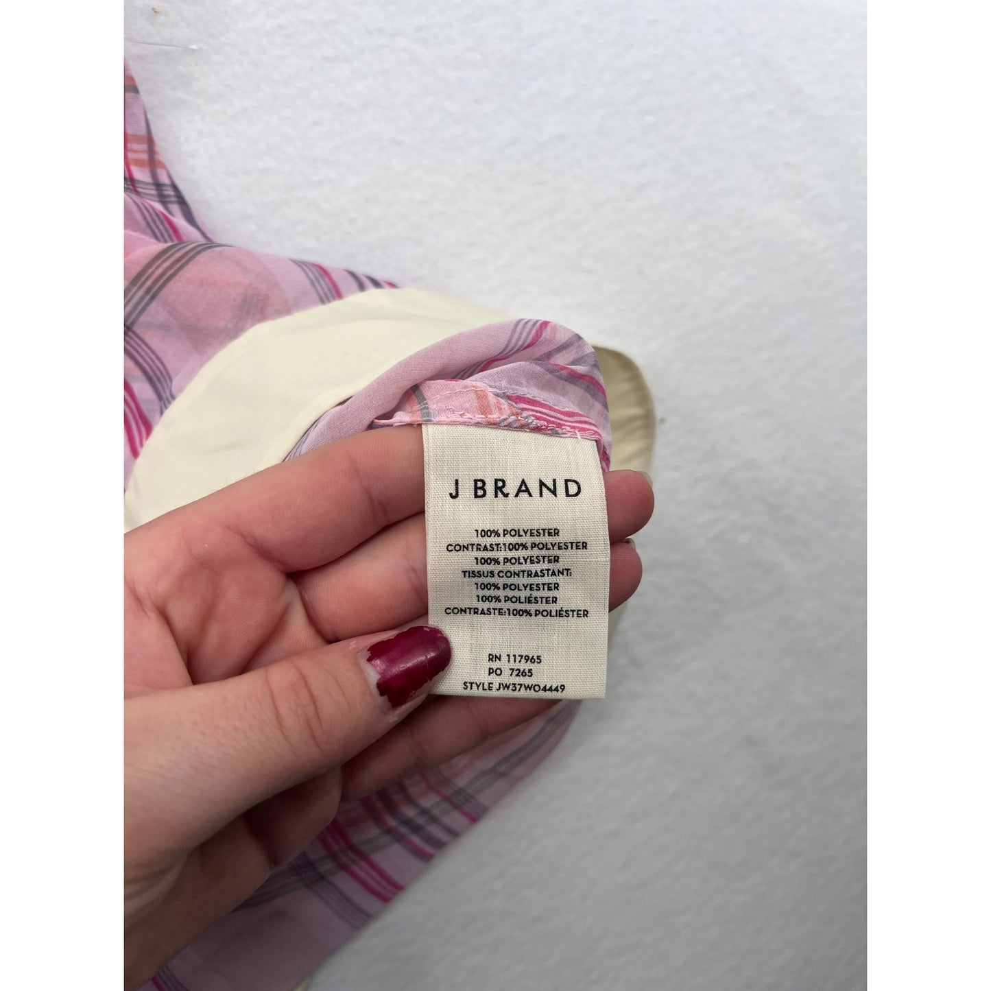 J Brand Womens Plaid Sheer Blouse With Layered Hem #6206