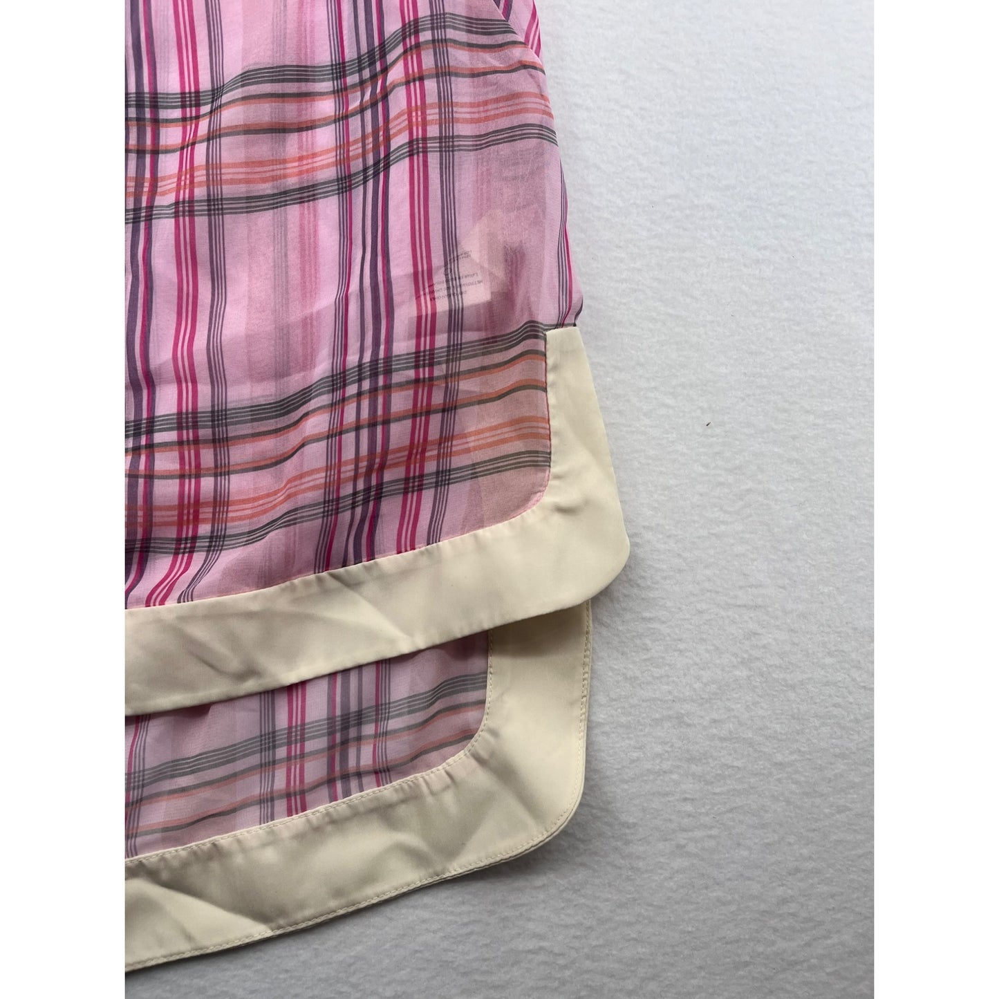 J Brand Womens Plaid Sheer Blouse With Layered Hem #6206