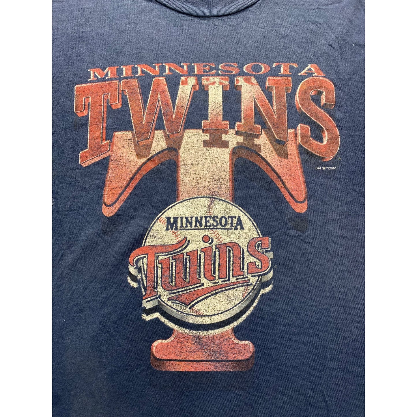 Minnesota Twins 2001 Vintage XXL T-Shirt 100% Cotton #5852