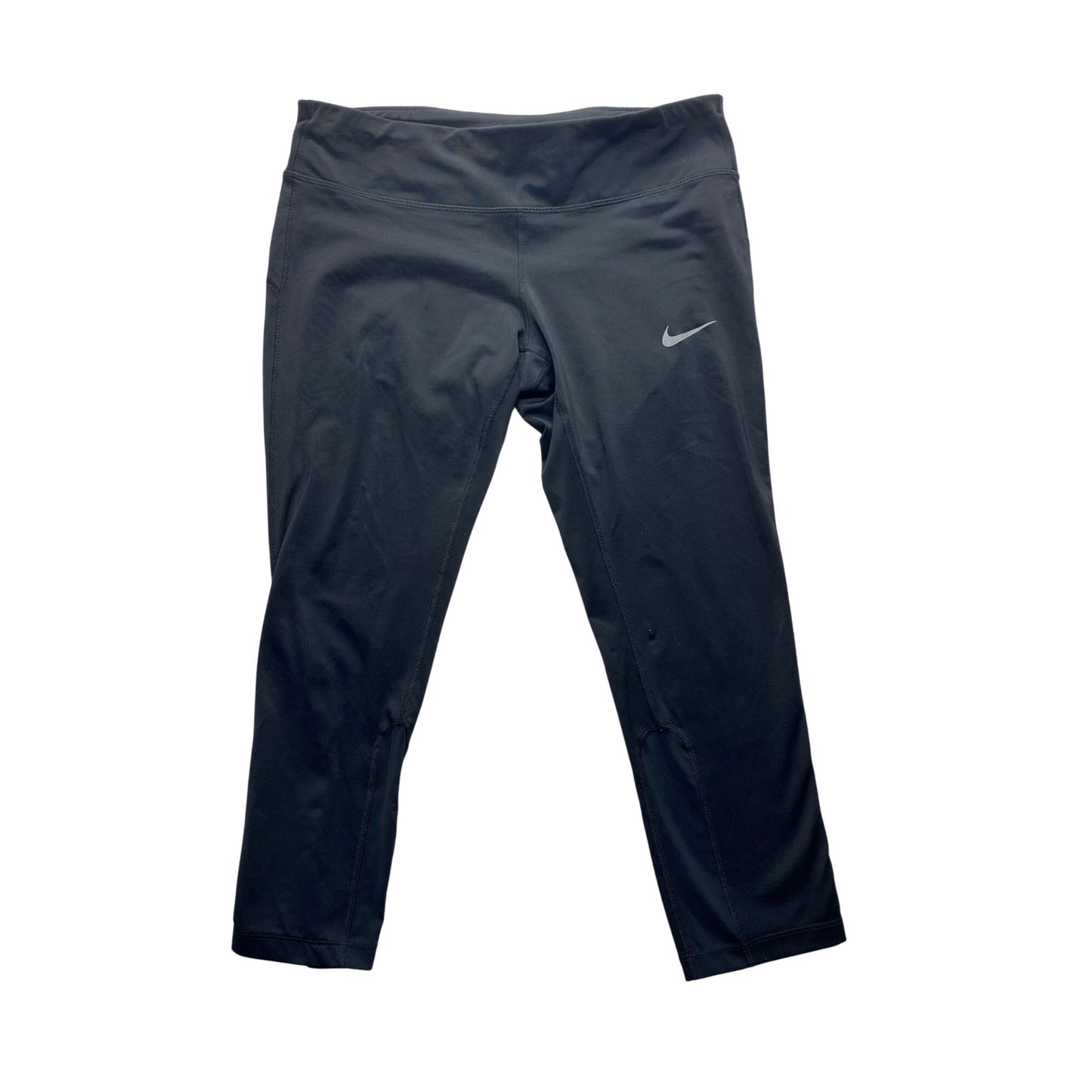 Nike Black Dri-Fit Capri Leggings With Reflective Dots & Back Zipper Pocket #7197